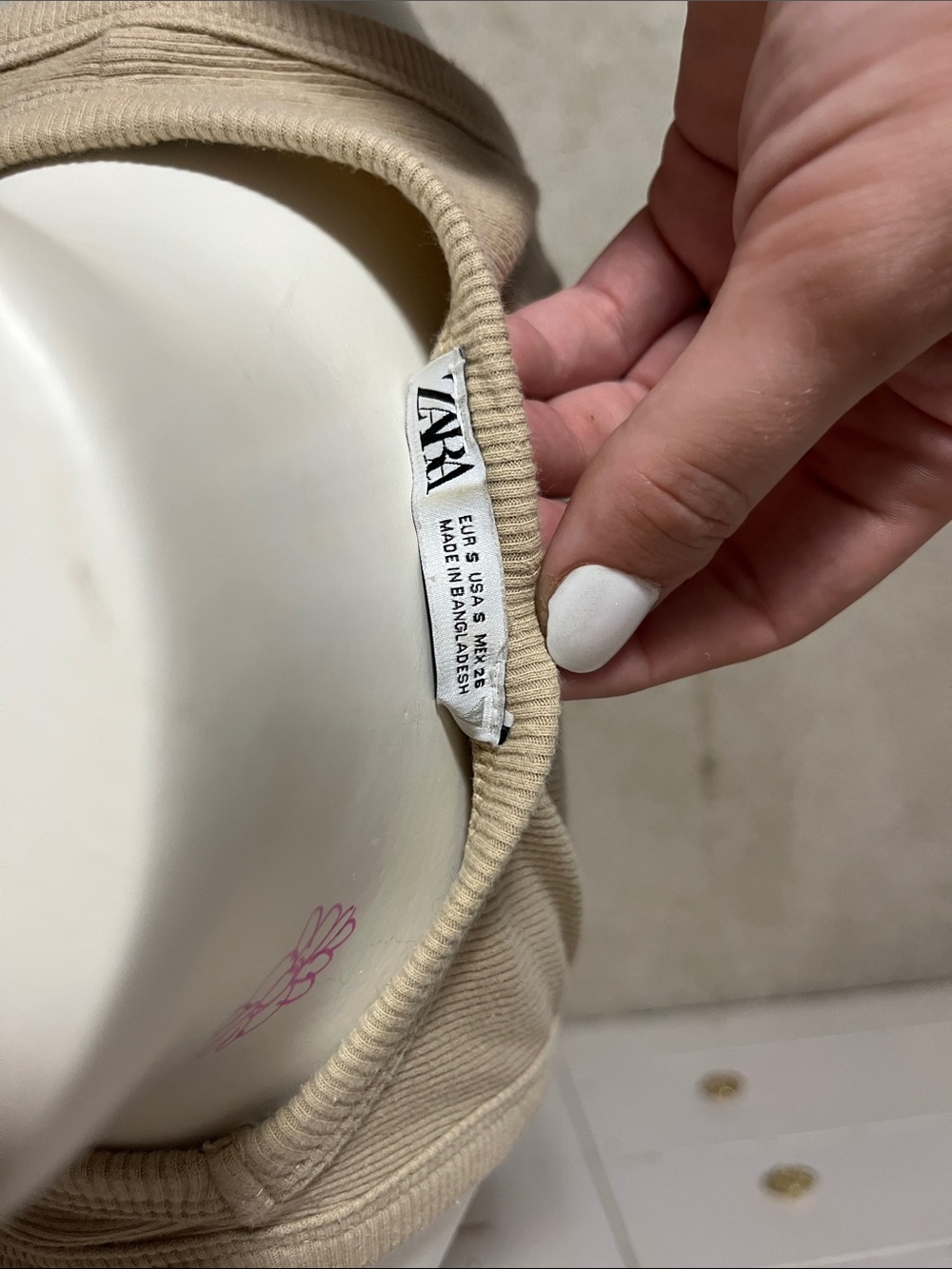 Zara Tan Ribbed Tank Top - Picture 7 of 7